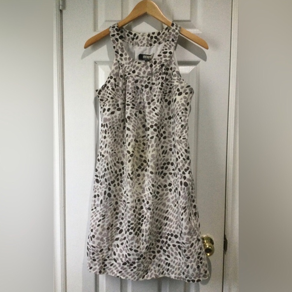 Lori M Black And White Spot Print Cotton Dress